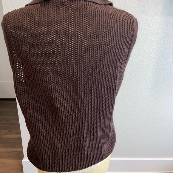 Zara Brown Sleeveless Knit Sweater Vest - Picture 6 of 7